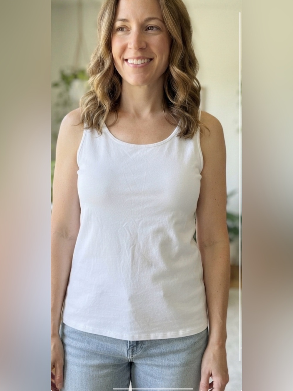 J. Jill White Scoop Neck Tank Top